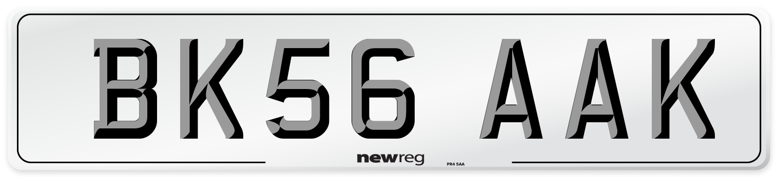 BK56 AAK Number Plate from New Reg